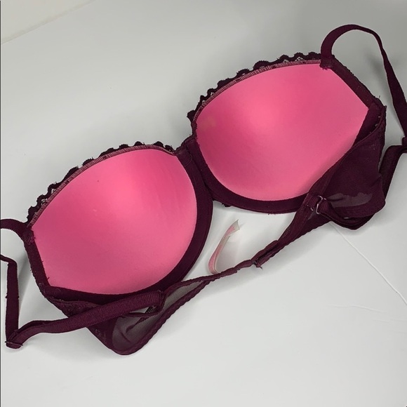 PINK Victoria Secret Lace Burgundy Push up Bra34D - Picture 4 of 7